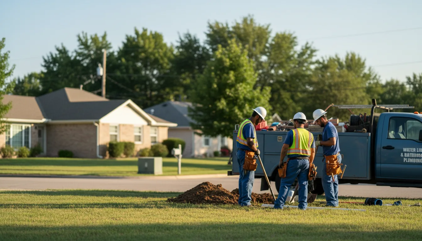 Residential water line and bathroom plumbing service in Brownfield, TX